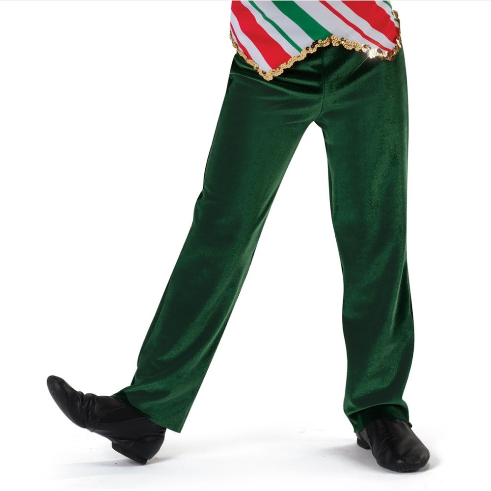Kids Velvet Green Dance Recital Pants